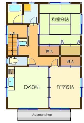 新潟県長岡市 2階建 築31年(2DK)の間取り写真