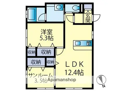 ファーストストーリーⅠ(1LDK/2階)の間取り写真