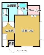 プリシェールK-Ⅲ(1K/1階)の間取り写真