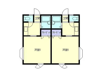 コスモヨネヤマハイツ(1K/2階)の間取り写真