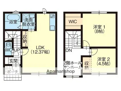 リッツガーデン美園(2LDK/1階)の間取り写真