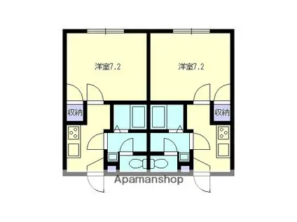 シェロファーム東宮内B(1K/1階)の間取り写真
