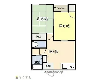 コーポ近央(2DK/2階)の間取り写真