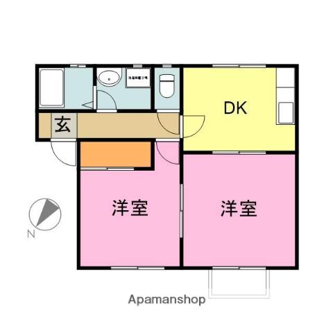 シティハイツ金子Ⅲ(2DK/2階)の間取り写真