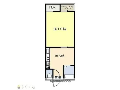 ジュネパレス良(1DK/2階)の間取り写真