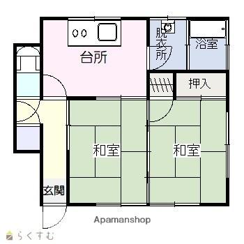 関矢アパート(2K/1階)の間取り写真