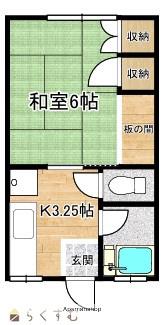 ハイツ飛鳥(1K/1階)の間取り写真
