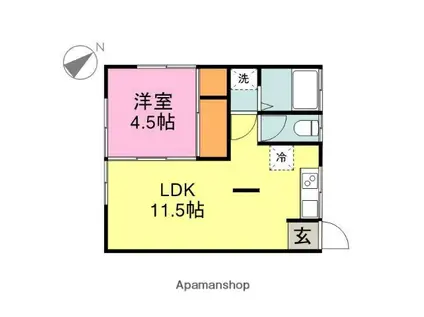アトリエハウスⅡ(1LDK/1階)の間取り写真
