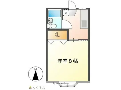 マエサンハイツ希望が丘(1K/1階)の間取り写真