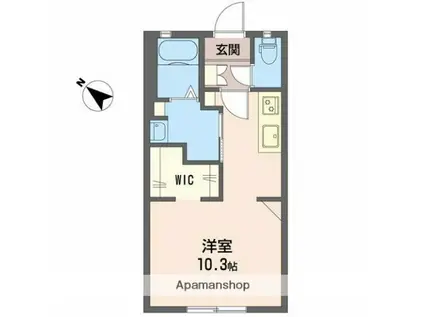 カメリア・コート(1K/1階)の間取り写真