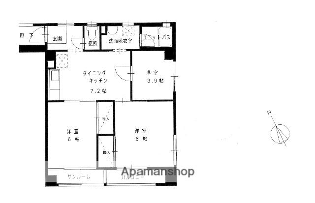 第1マンション喜多(2DK/2階)の間取り写真