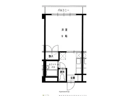 グリーンタウン(1K/3階)の間取り写真