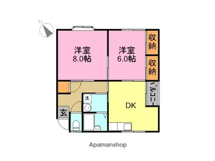 STハイツ(2DK/1階)の間取り写真