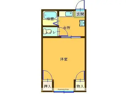 ファミール澤田 B棟(1K/1階)の間取り写真