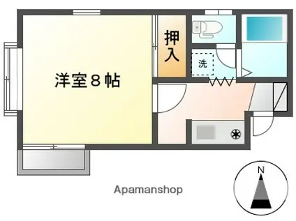 コーポ・ミニトマトⅡ(1K/2階)の間取り写真