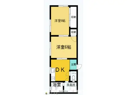 エクセレント大地(2DK/2階)の間取り写真