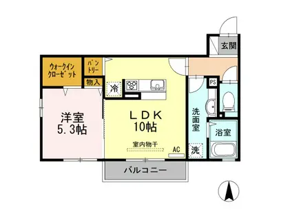 上越線 長岡駅 徒歩24分 3階建 築11年(1LDK/3階)の間取り写真