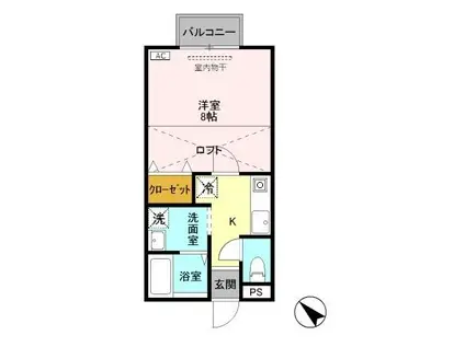 エコガーデンとちお(1K/2階)の間取り写真