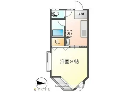 コーポ・マリノス(1K/1階)の間取り写真