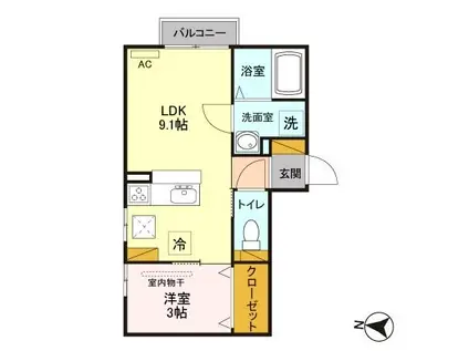 メゾンブランシュ(1LDK/1階)の間取り写真