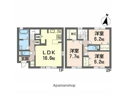 ルミエール学校町 A(3LDK/1階)の間取り写真