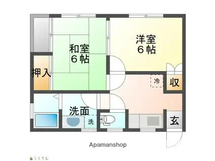 コーポイタヤ(2DK/2階)の間取り写真