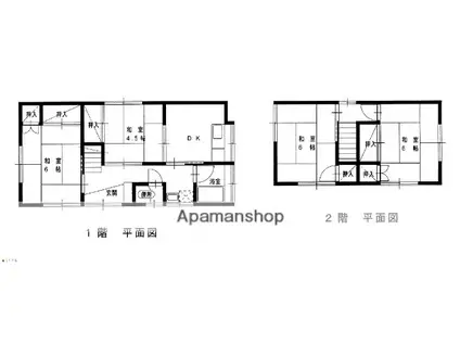 新潟県長岡市 2階建 築45年(4DK)の間取り写真