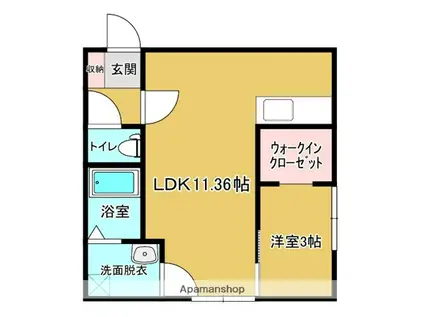 BELL CIEL B(1LDK/2階)の間取り写真