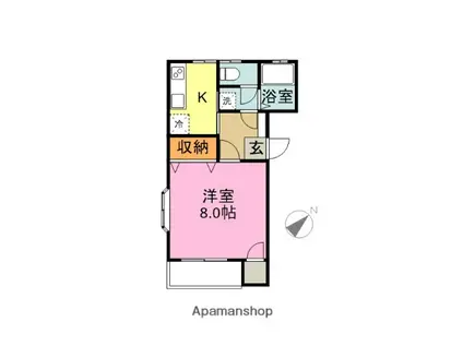 サンライフ江陽(1K/2階)の間取り写真