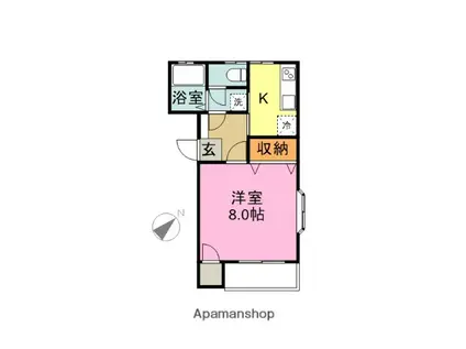 サンライフ江陽(1K/2階)の間取り写真