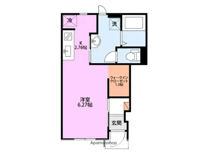 リビンド古正寺(ワンルーム/1階)の間取り写真