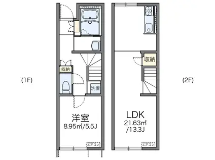 レオネクストKKアルハイム(1LDK/1階)の間取り写真