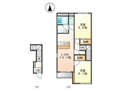 ポラリス(2LDK/2階)の間取り写真