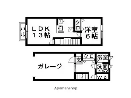 KOKOMOときめき東(1LDK/2階)の間取り写真