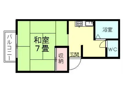 コーポ・トゥインクル(1K/1階)の間取り写真