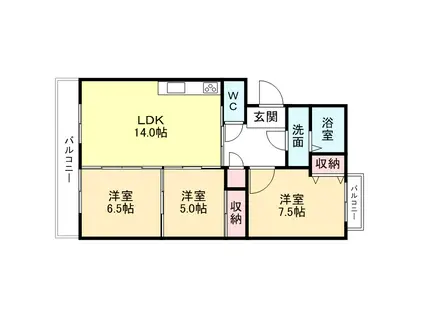 ルーチェ・ソラーレ(3LDK/1階)の間取り写真