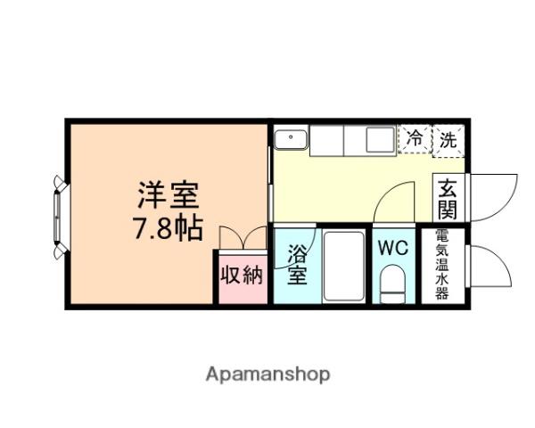 アストリアⅠ(1K/2階)の間取り写真