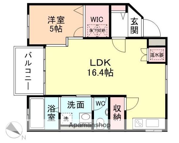 プルミエールU(1LDK/4階)の間取り写真
