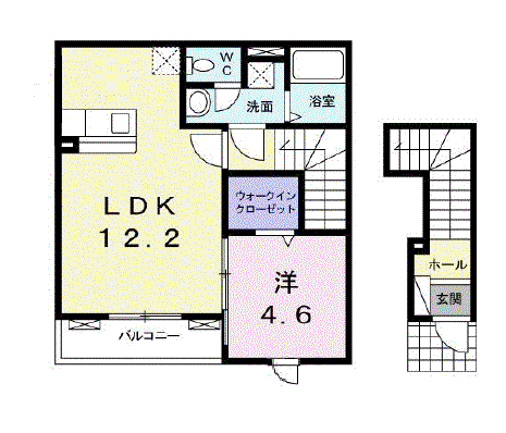 第2レイクヴィレッジ(1LDK/2階)の間取り写真