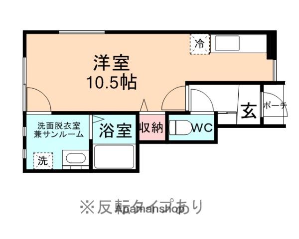 ショコラティエC(ワンルーム/1階)の間取り写真