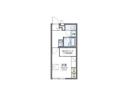 レオパレスRED Ⅱ(1K/2階)の間取り写真