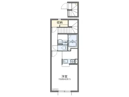 レオネクストミラージュ(1K/2階)の間取り写真