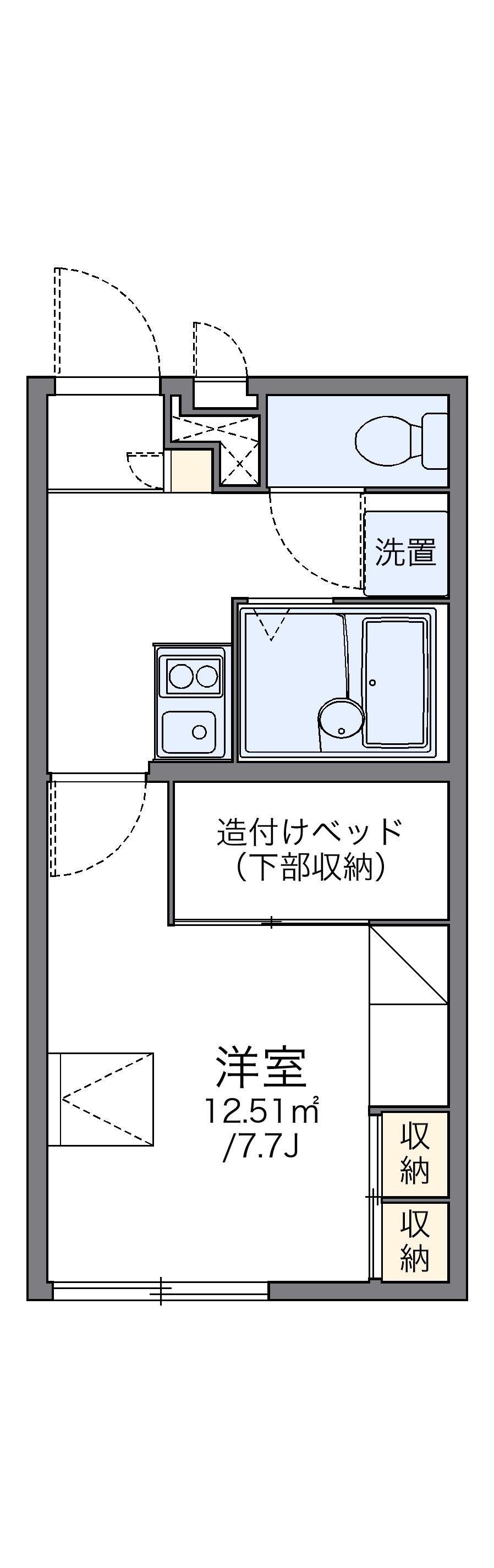 レオパレスドリム キャッスル(1K/2階)の間取り写真