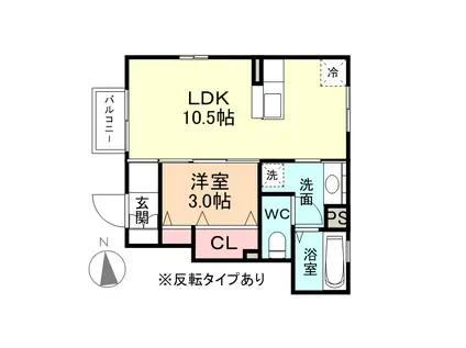 リシェス・オカザキ6(1LDK/1階)の間取り写真