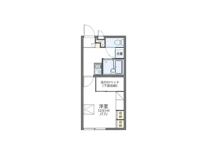 レオパレスアルル(1K/2階)の間取り写真