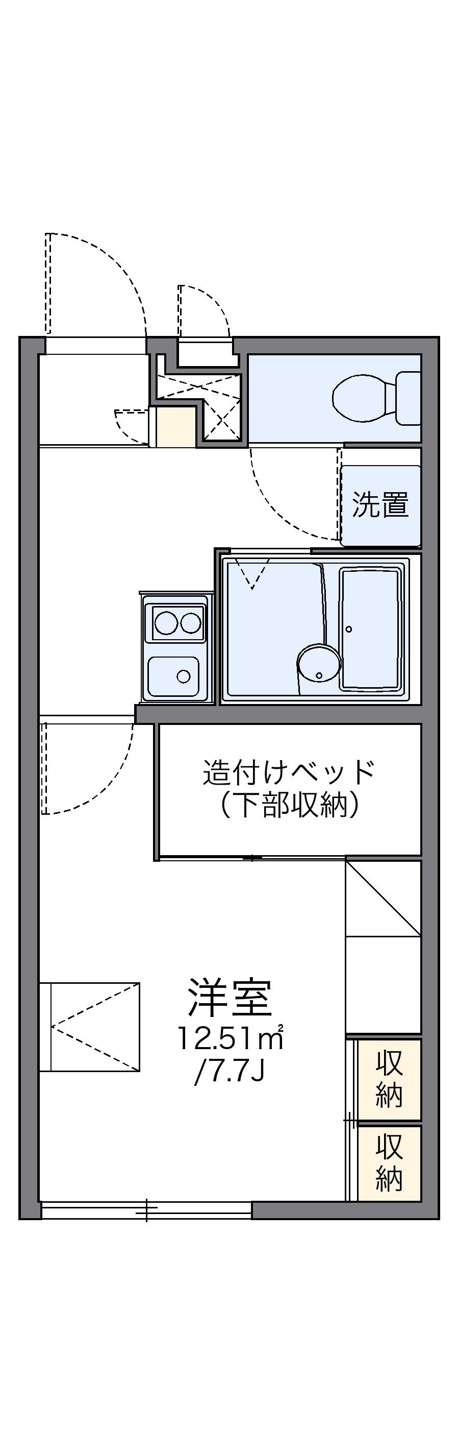 レオパレスアルル(1K/2階)の間取り写真