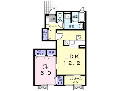 グランティア(1LDK/1階)の間取り写真