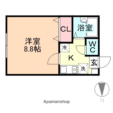 リベルテ赤田(1K/1階)の間取り写真