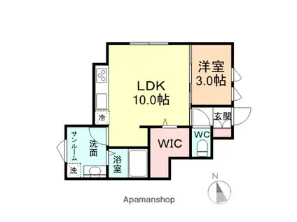 NENUPHAR A棟(1LDK/1階)の間取り写真