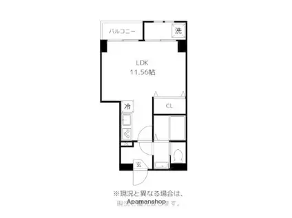 グランスイート五福(ワンルーム/3階)の間取り写真